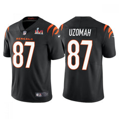 Men's Cincinnati Bengals #87 C.J. Uzomah 2022 Black Super Bowl LVI Vapor Limited Stitched Jersey 