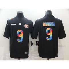Men's Cincinnati Bengals #9 Joe Burrow 2020 Black Crucial Catch Limited Stitched Jersey 