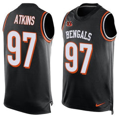 Bengals #97 Geno Atkins Black Team Color Men's Stitched NFL Limited Tank Top Jersey 
