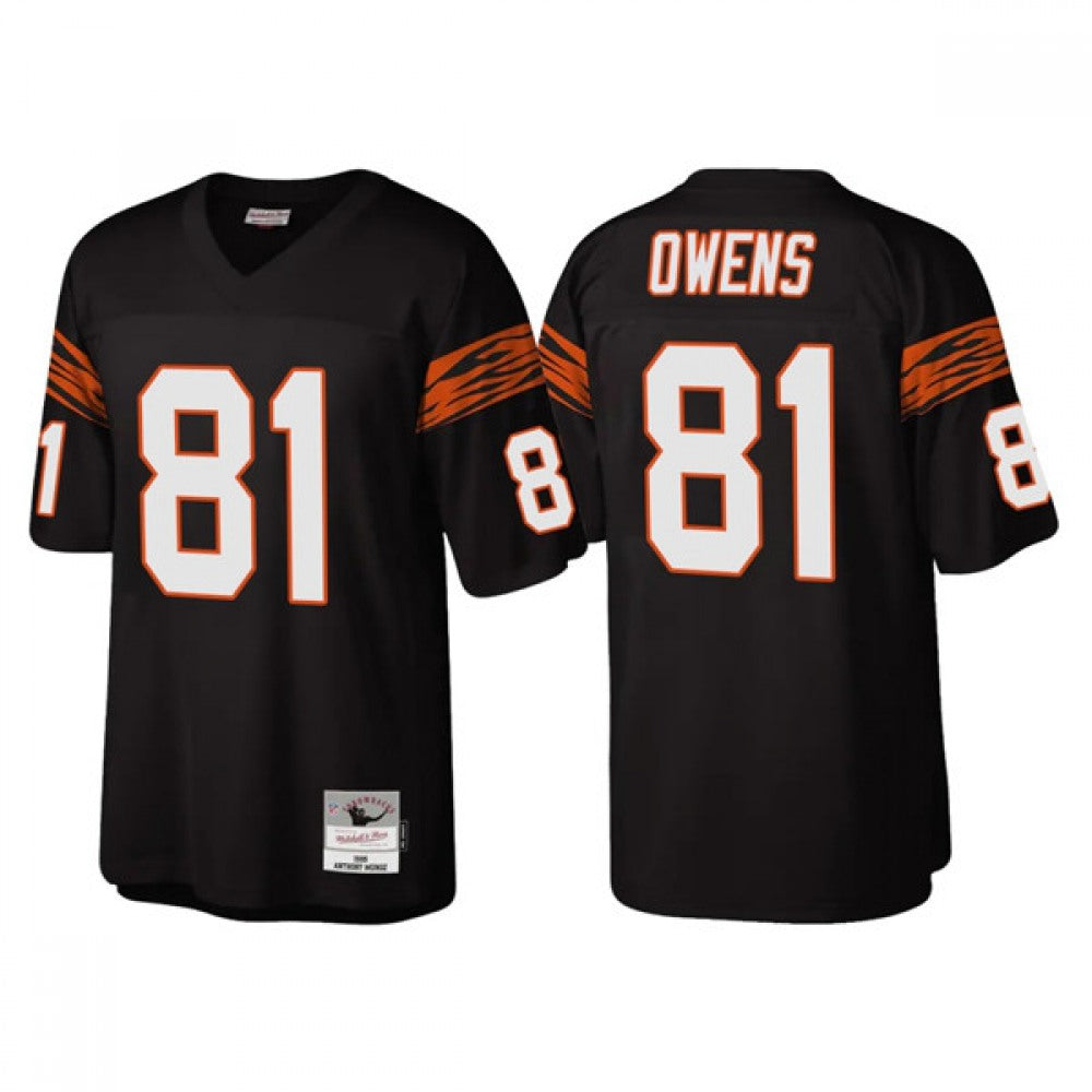 Men's Cincinnati Bengals #81 Terrell Owens Black Throwback Legacy Stitched Jersey 