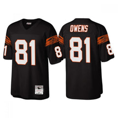 Men's Cincinnati Bengals #81 Terrell Owens Black Throwback Legacy Stitched Jersey 