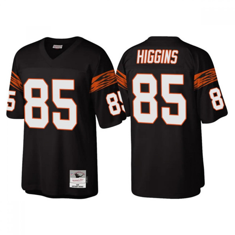 Men's Cincinnati Bengals #85 Tee Higgins Black Throwback Legacy Stitched Jersey 