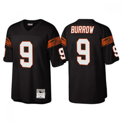 Men's Cincinnati Bengals #9 Joe Burrow Black Throwback Legacy Stitched Jersey 