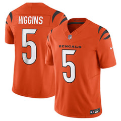 Men's Cincinnati Bengals #5 Tee Higgins Orange 2023 F.U.S.E. Vapor Untouchable Limited Stitched Jersey 
