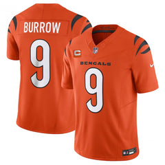 Men's Cincinnati Bengals #9 Joe Burrow Orange 2023 F.U.S.E. With 4-Star C Patch Vapor Untouchable Limited Stitched Jersey 
