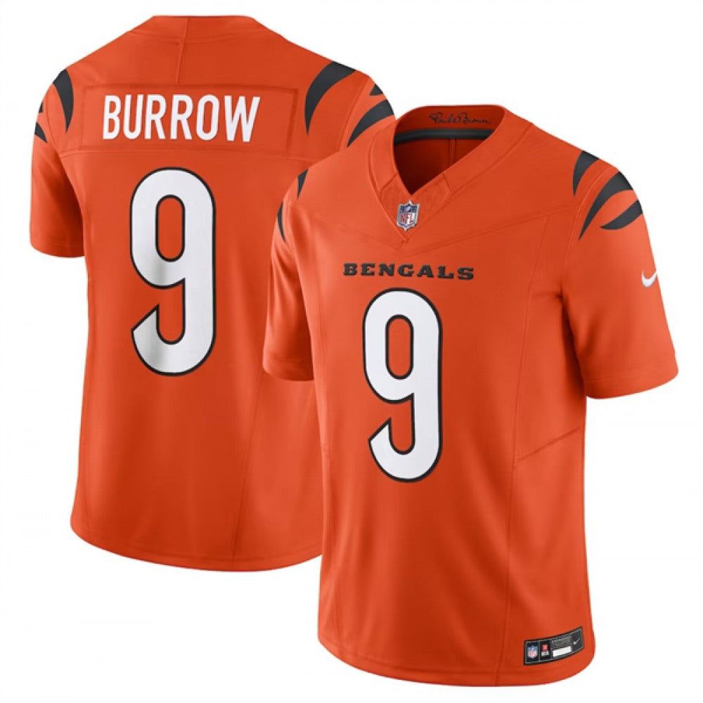 Men's Cincinnati Bengals #9 Joe Burrow Orange 2023 F.U.S.E. Vapor Untouchable Limited Stitched Jersey 