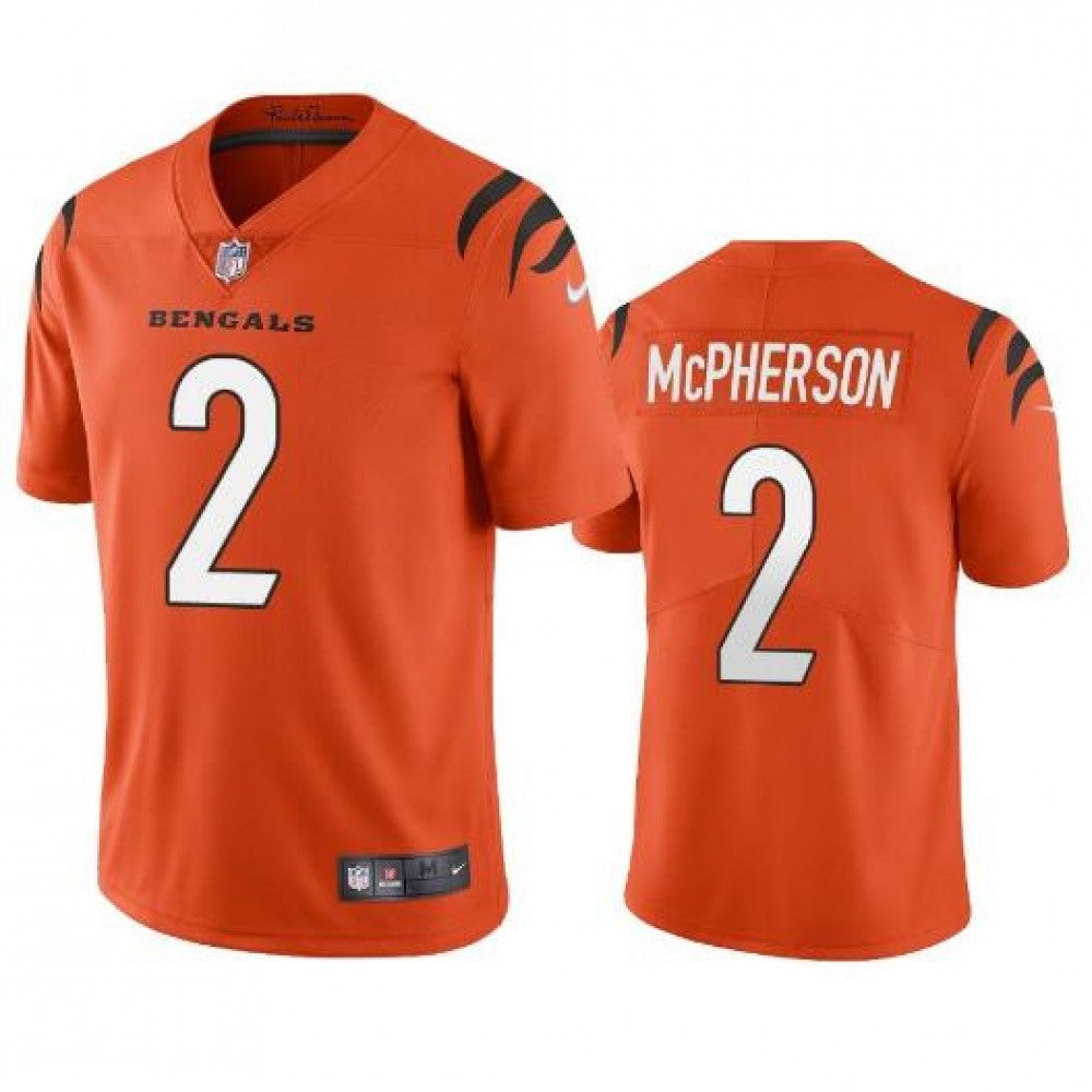 Men's Cincinnati Bengals #2 Evan McPherson Orange Vapor Untouchable Limited Stitched Jersey 