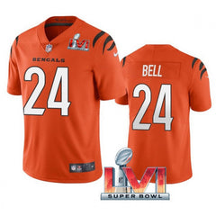 Men's Cincinnati Bengals #24 Vonn Bell 2022 Orange Super Bowl LVI Vapor Limited Stitched Jersey 
