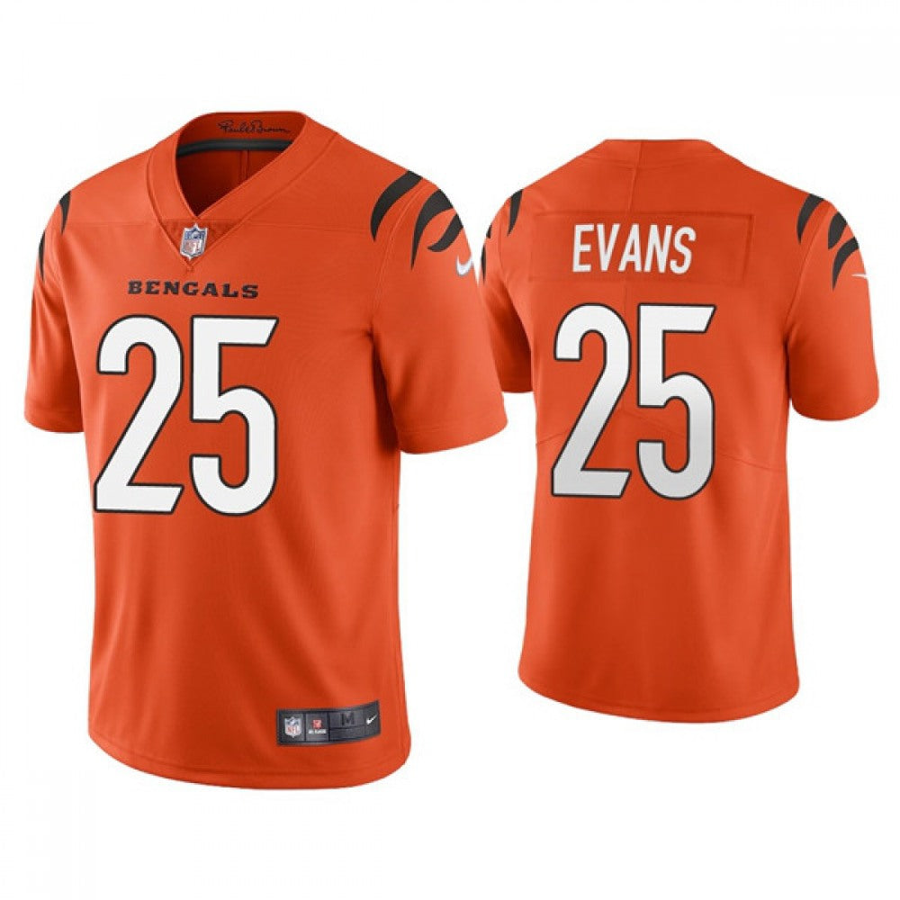 Men's Cincinnati Bengals #25 Chris Evans 2021 Orange Vapor Untouchable Limited Stitched Jersey 