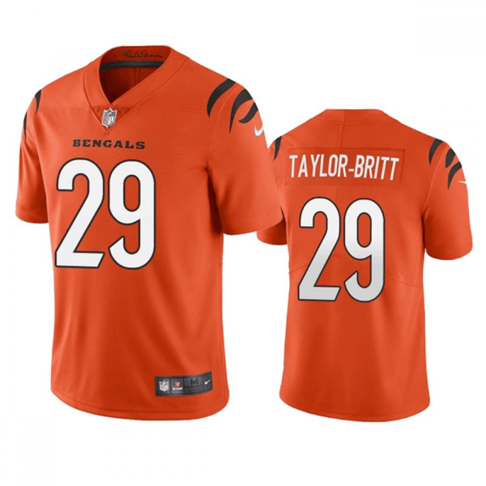 Men's Cincinnati Bengals #29 Cam Taylor-Britt Orange Vapor Limited Stitched Football Jersey 
