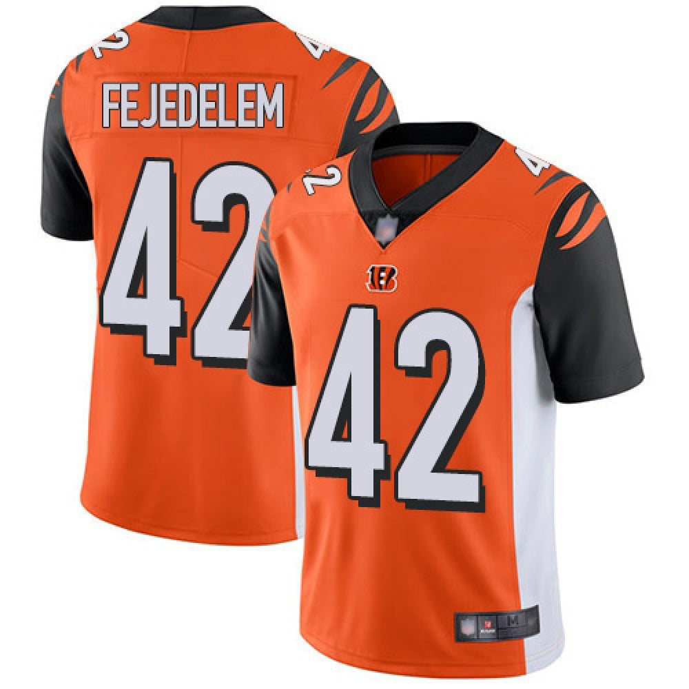 Men's Cincinnati Bengals #42 Clayton Fejedelem Orange Team Color Stitched NFL Vapor Untouchable Limited Jersey 
