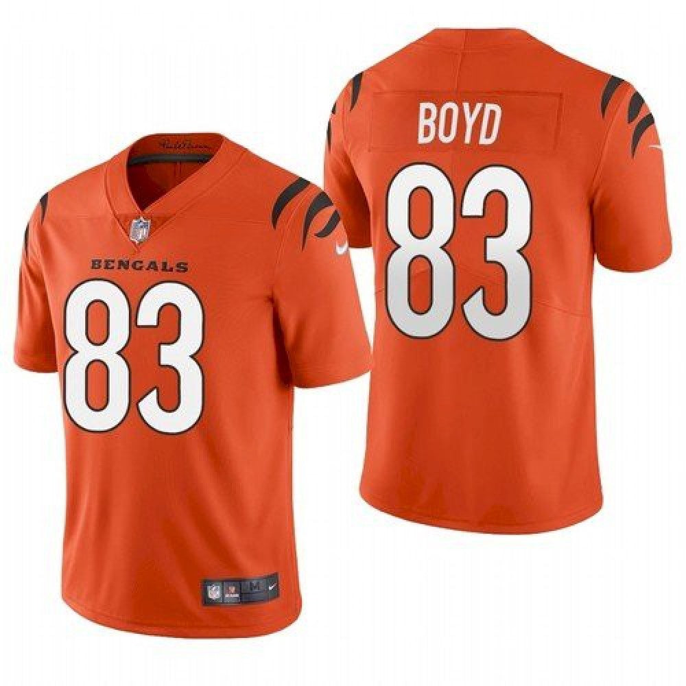 Men's Cincinnati Bengals #83 Tyler Boyd 2021 New Orange Vapor Untouchable Limited Stitched Jersey 