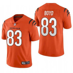 Men's Cincinnati Bengals #83 Tyler Boyd 2021 New Orange Vapor Untouchable Limited Stitched Jersey 