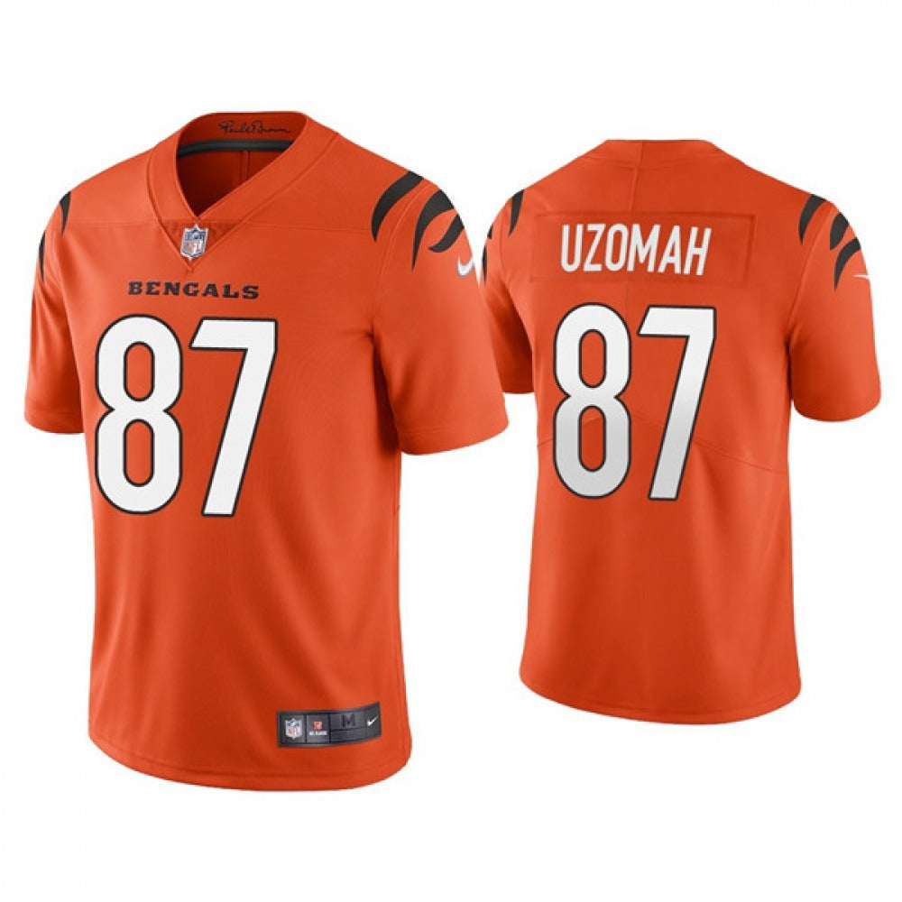 Men's Cincinnati Bengals #87 C.J. Uzomah 2021 New Orange Vapor Untouchable Limited Stitched Jersey 