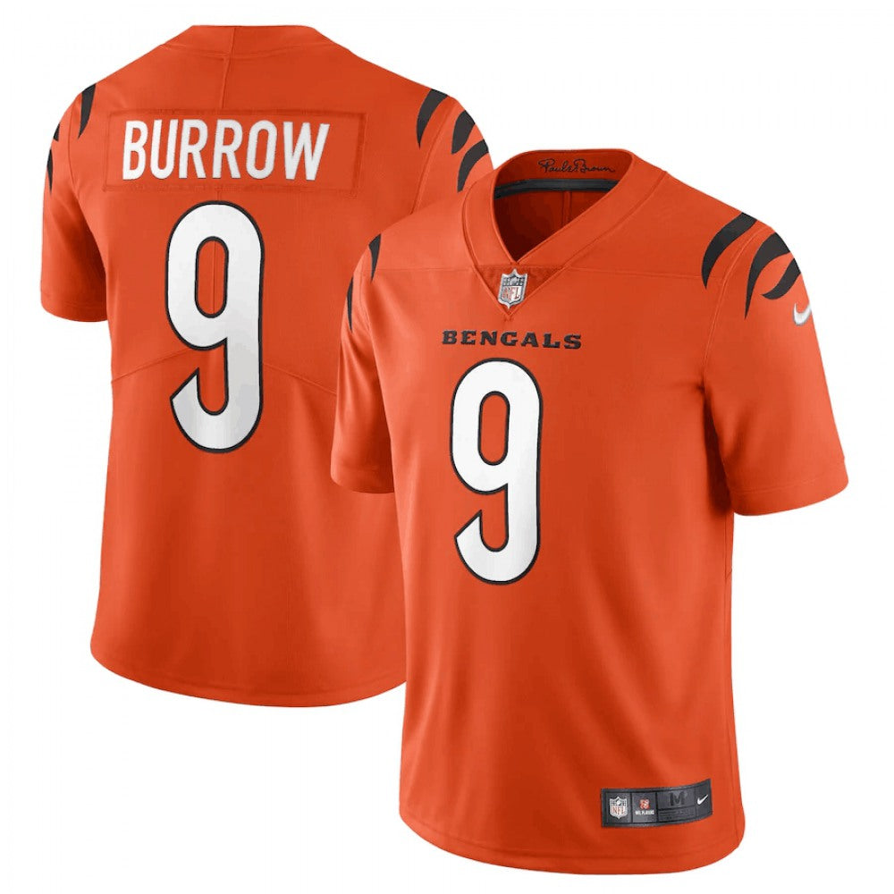 Men's Cincinnati Bengals #9 Joe Burrow 2021 New Orange Vapor Untouchable Limited Stitched Jersey 