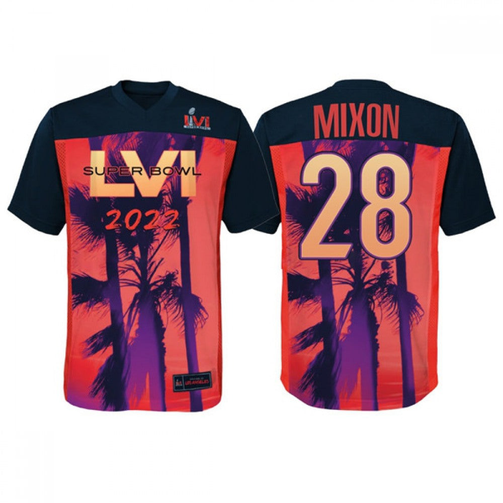 Men's Cincinnati Bengals #28 Joe Mixon Super Bowl LVI Red/Black Stitched Jersey 