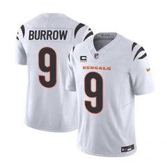 Men's Cincinnati Bengals #9 Joe Burrow White 2023 F.U.S.E. With 4-Star C Patch Vapor Untouchable Limited Stitched Jersey 