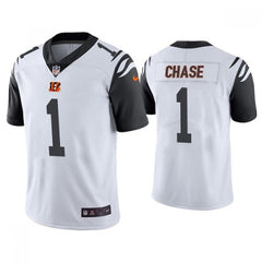 Men's Cincinnati Bengals #1 Ja'Marr Chase White Color Rush Stitched Jersey 