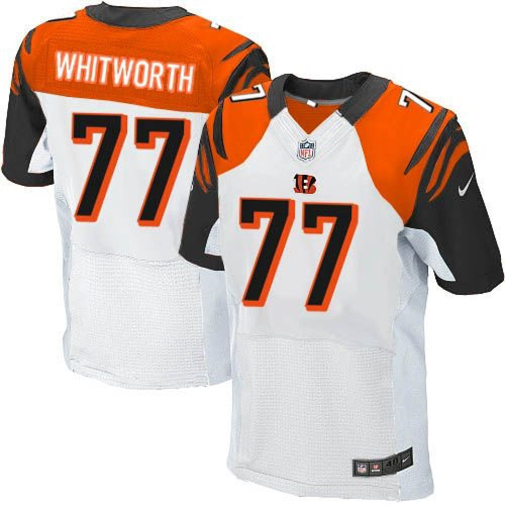 Bengals #77 Andrew Whitworth White Men's Stitched NFL Elite Jersey 