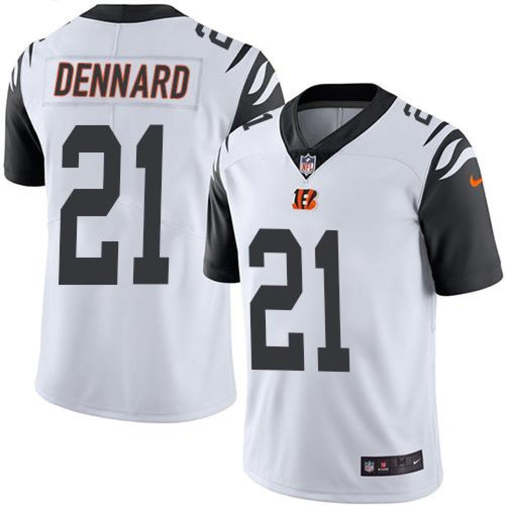 Bengals #21 Darqueze Dennard White Men's Stitched NFL Limited Rush Jersey 