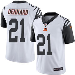 Bengals #21 Darqueze Dennard White Men's Stitched NFL Limited Rush Jersey 