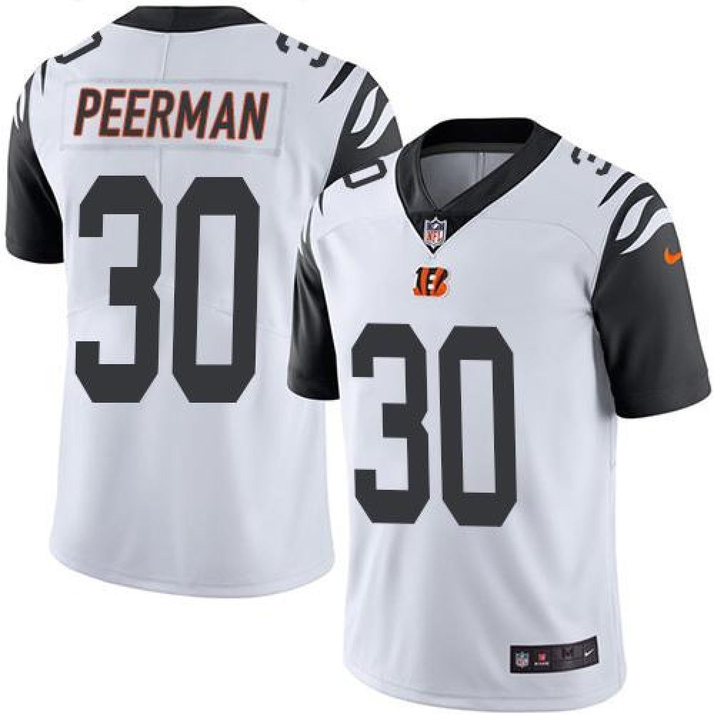 Bengals #30 Cedric Peerman White Men's Stitched NFL Limited Rush Jersey 