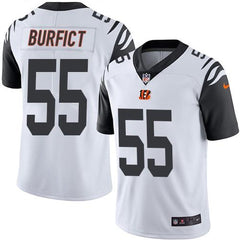 Bengals #55 Vontaze Burfict White Men's Stitched NFL Limited Rush Jersey 