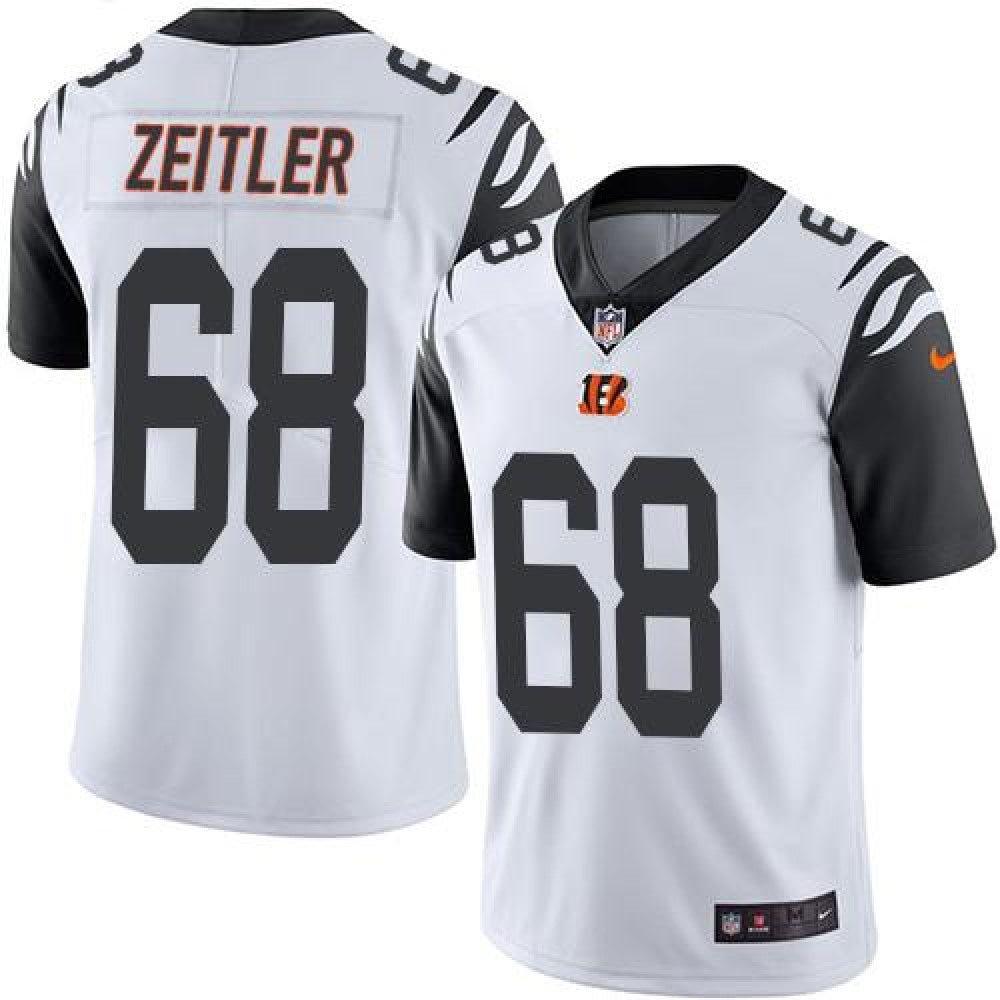 Bengals #68 Kevin Zeitler White Men's Stitched NFL Limited Rush Jersey 