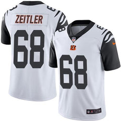 Bengals #68 Kevin Zeitler White Men's Stitched NFL Limited Rush Jersey 