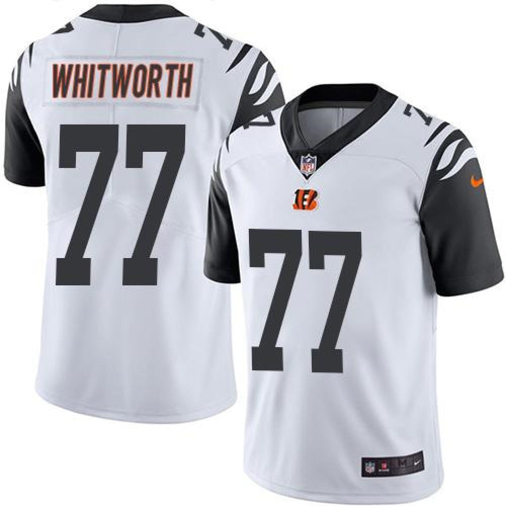 Bengals #77 Andrew Whitworth White Men's Stitched NFL Limited Rush Jersey 