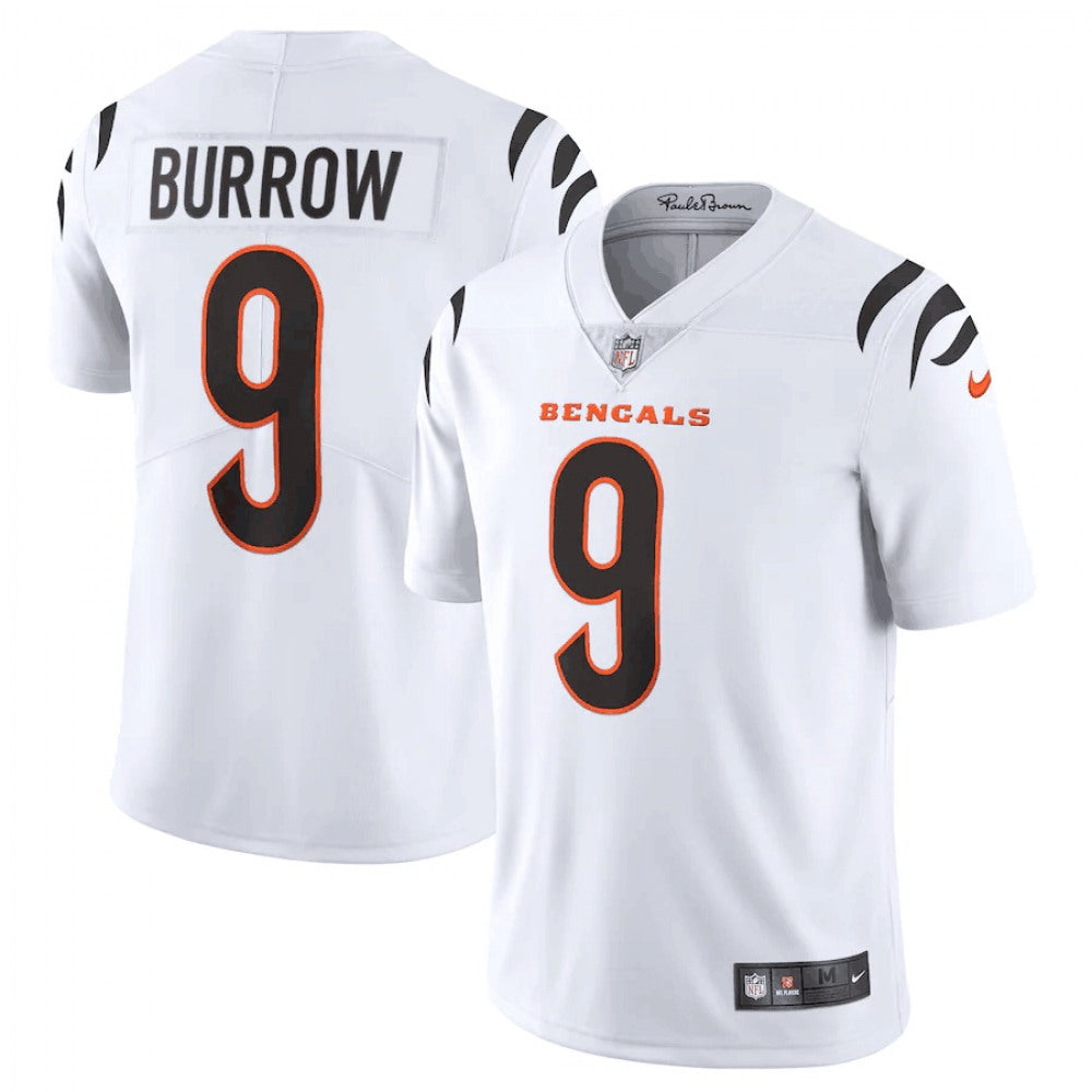 Men's Cincinnati Bengals #9 Joe Burrow 2021 New White Vapor Untouchable Limited Stitched Jersey 