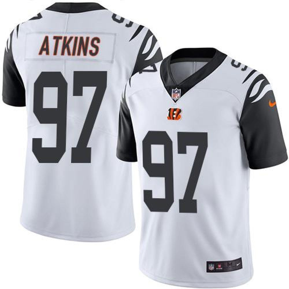 Bengals #97 Geno Atkins White Men's Stitched NFL Limited Rush Jersey 