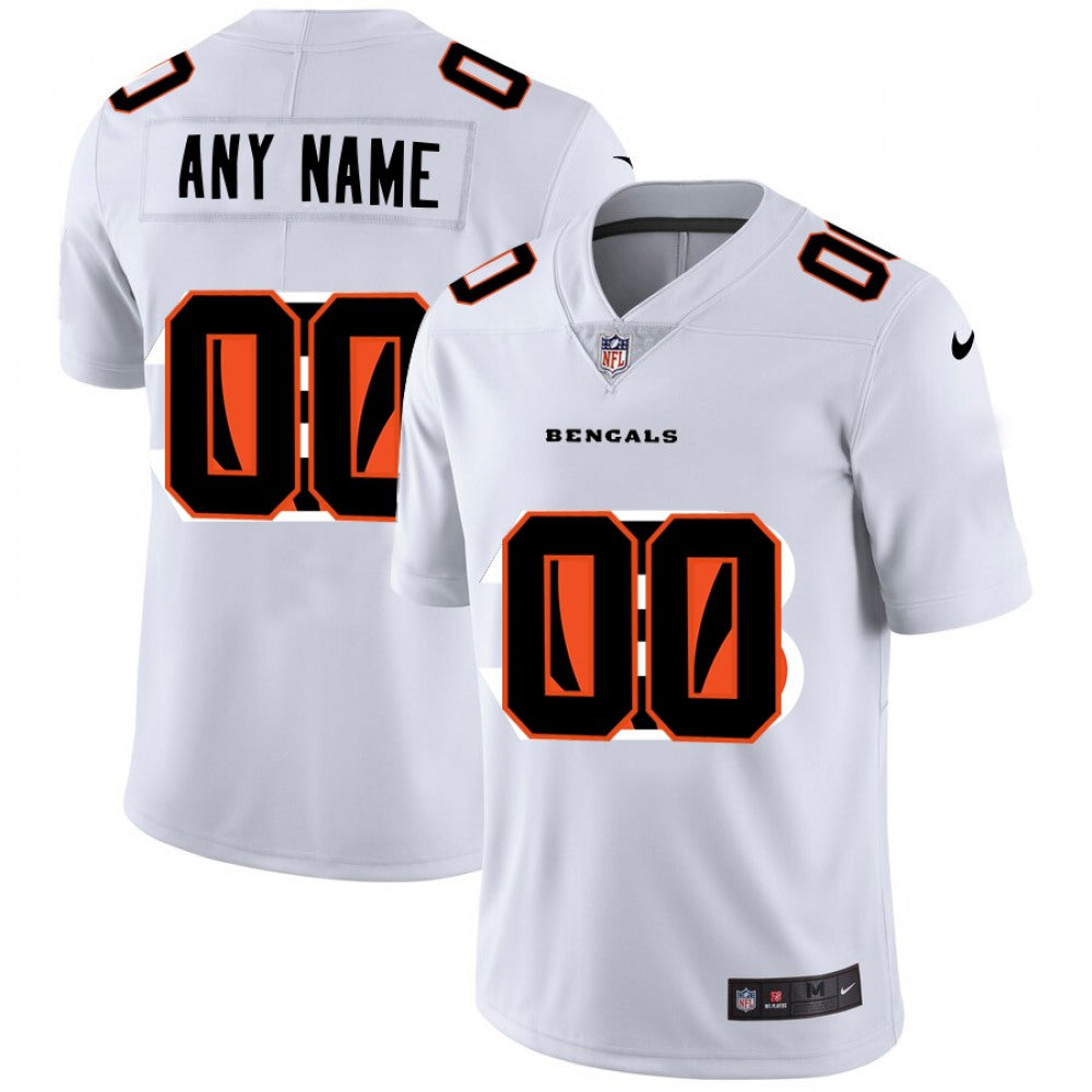 Men's Cincinnati Bengals ACTIVE PLAYER White Shadow Logo Limited Stitched Jersey 