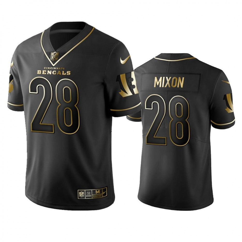Men's Cincinnati Bengals #28 Joe Mixon 2019 Black Gold Edition Stitched NFL Jersey 