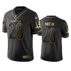 Men's Cincinnati Bengals #28 Joe Mixon 2019 Black Gold Edition Stitched NFL Jersey 