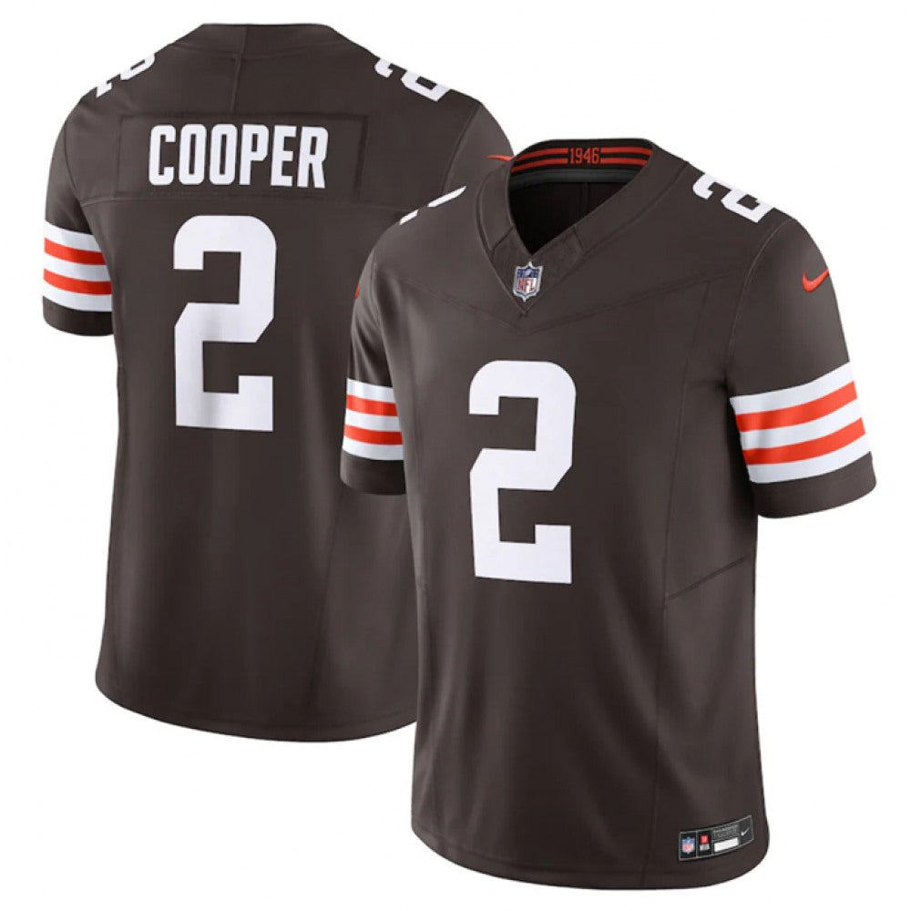 Men's Cleveland Browns #2 Amari Cooper Brown 2023 F.U.S.E. Vapor Untouchable Limited Stitched Jersey 