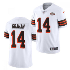 Men's Cleveland Browns #14 Otto Graham White 1946 Collection Vapor Stitched Football Jersey 
