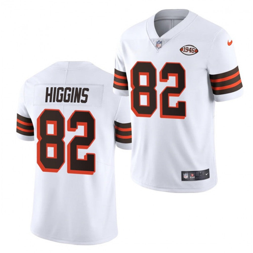Men's Cleveland Browns #82 Rashard Higgins White 1946 Collection Vapor Stitched Football Jersey 