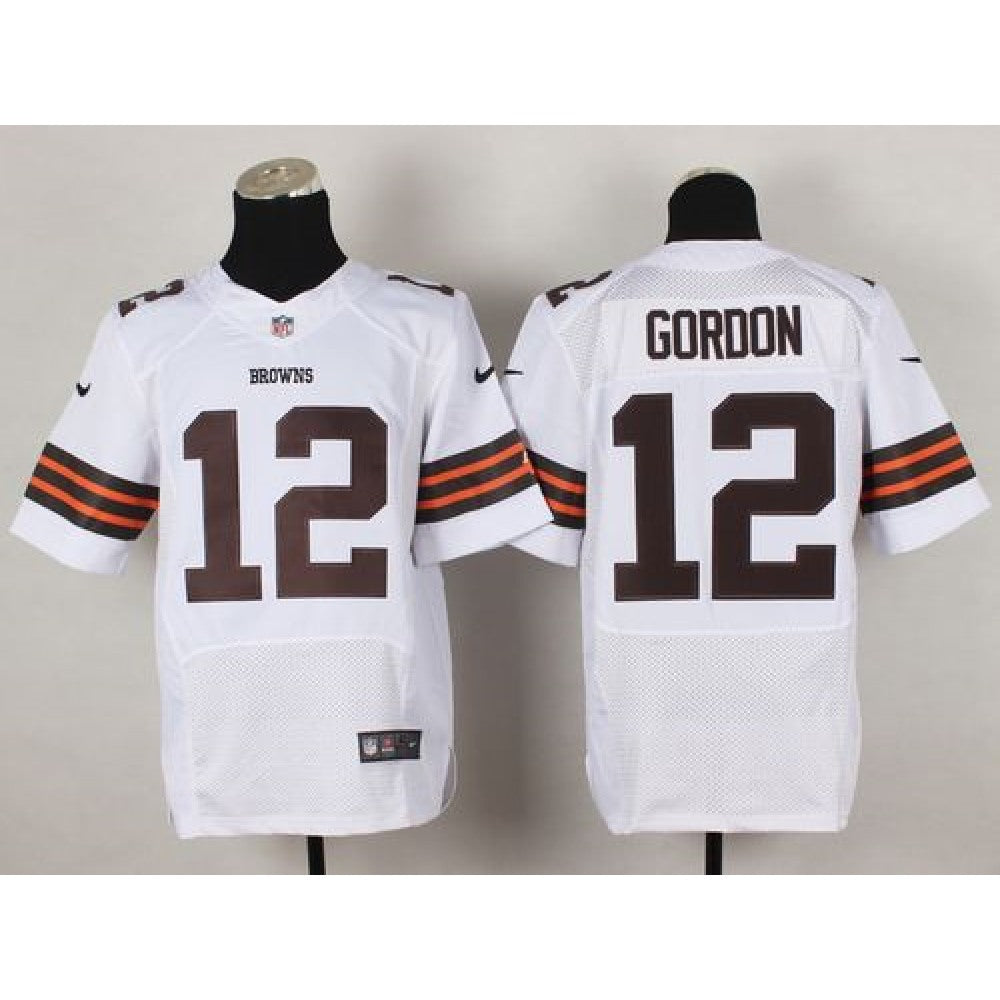 Browns #12 Josh Gordon White Men's Stitched NFL Elite Jersey 