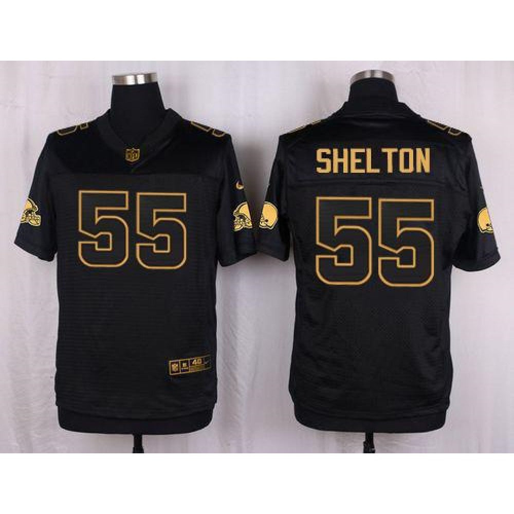 Browns #55 Danny Shelton Black Men's Stitched NFL Elite Pro Line Gold Collection Jersey 