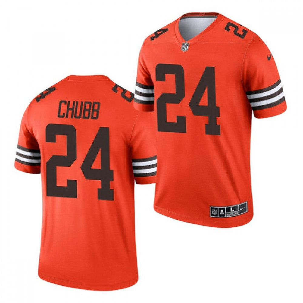 Men's Cleveland Browns #24 Nick Chubb Orange Inverted Legend Stitched Football Jersey 