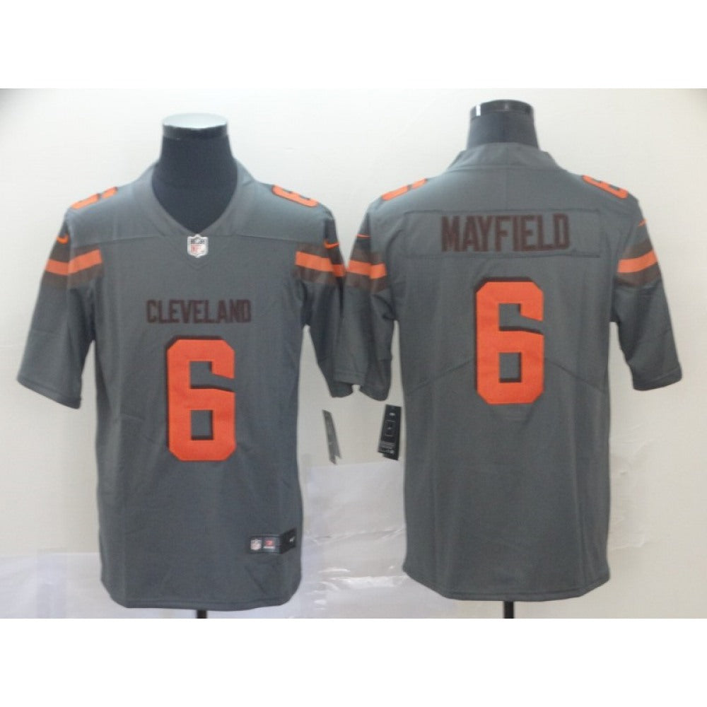 Men's Cleveland Browns #6 Baker Mayfield Gray Inverted Legend Stitched NFL Jersey 