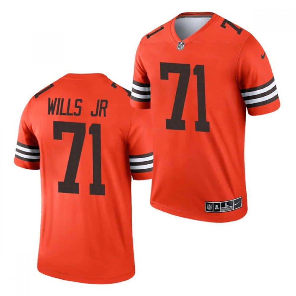 Men's Cleveland Browns #71 Jedrick Wills Jr. Orange Inverted Legend Stitched Football Jersey 