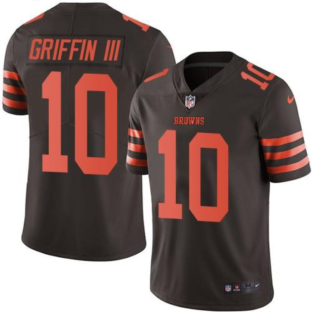 Browns #10 Robert Griffin III Brown Men's Stitched NFL Limited Rush Jersey 