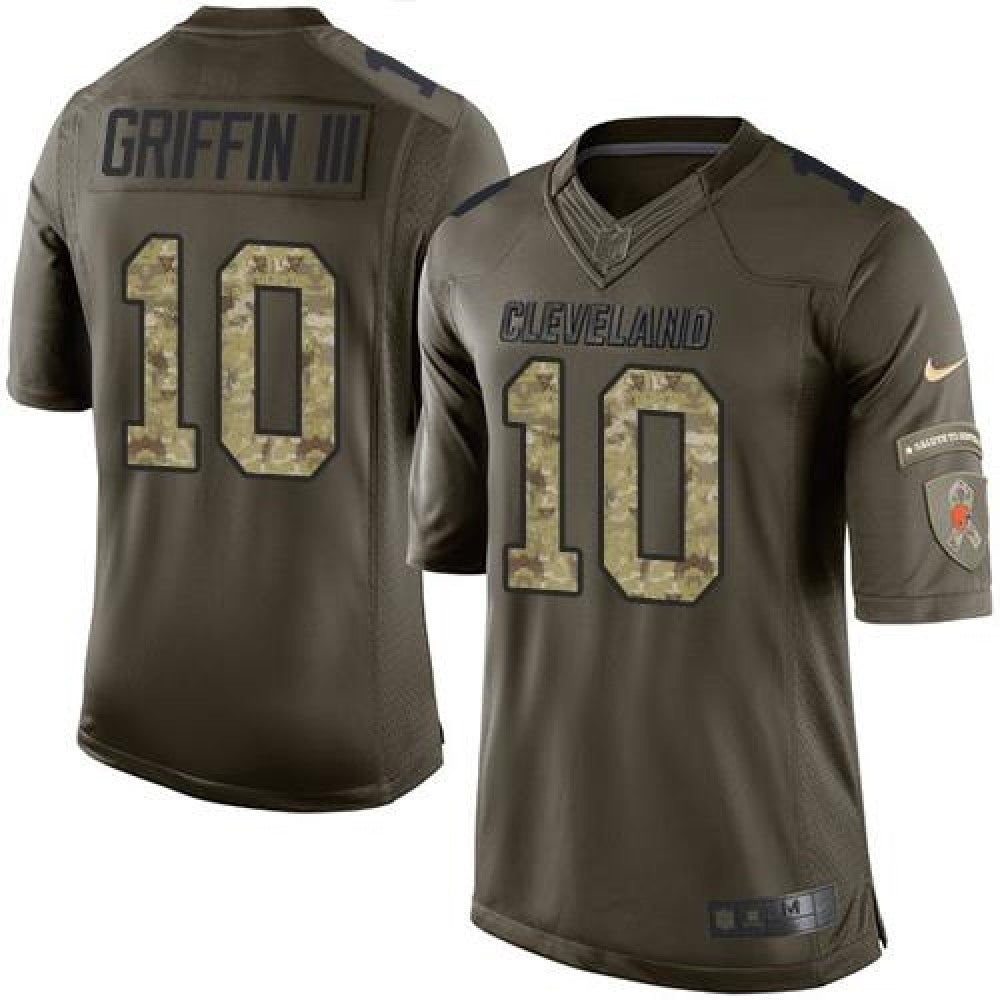 Browns #10 Robert Griffin III Green Men's Stitched NFL Limited Salute to Service Jersey 