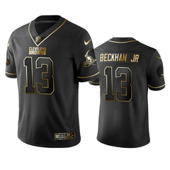 Men's Cleveland Browns #13 Odell Beckham Jr. Black 2019 Golden Edition Limited Stitched NFL Jersey 
