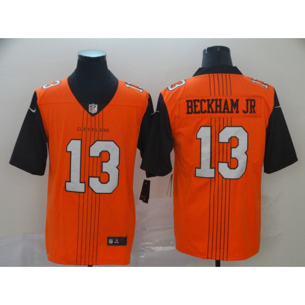 Men's Cleveland Browns #13 Odell Beckham Jr. Orange 2019 City Edition Limited Stitched NFL Jersey 