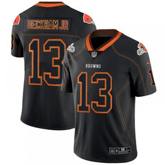 Men's Cleveland Browns #13 Odell Beckham Jr. Black Lights Out Color Rush NFL Limited Stitched Jersey 