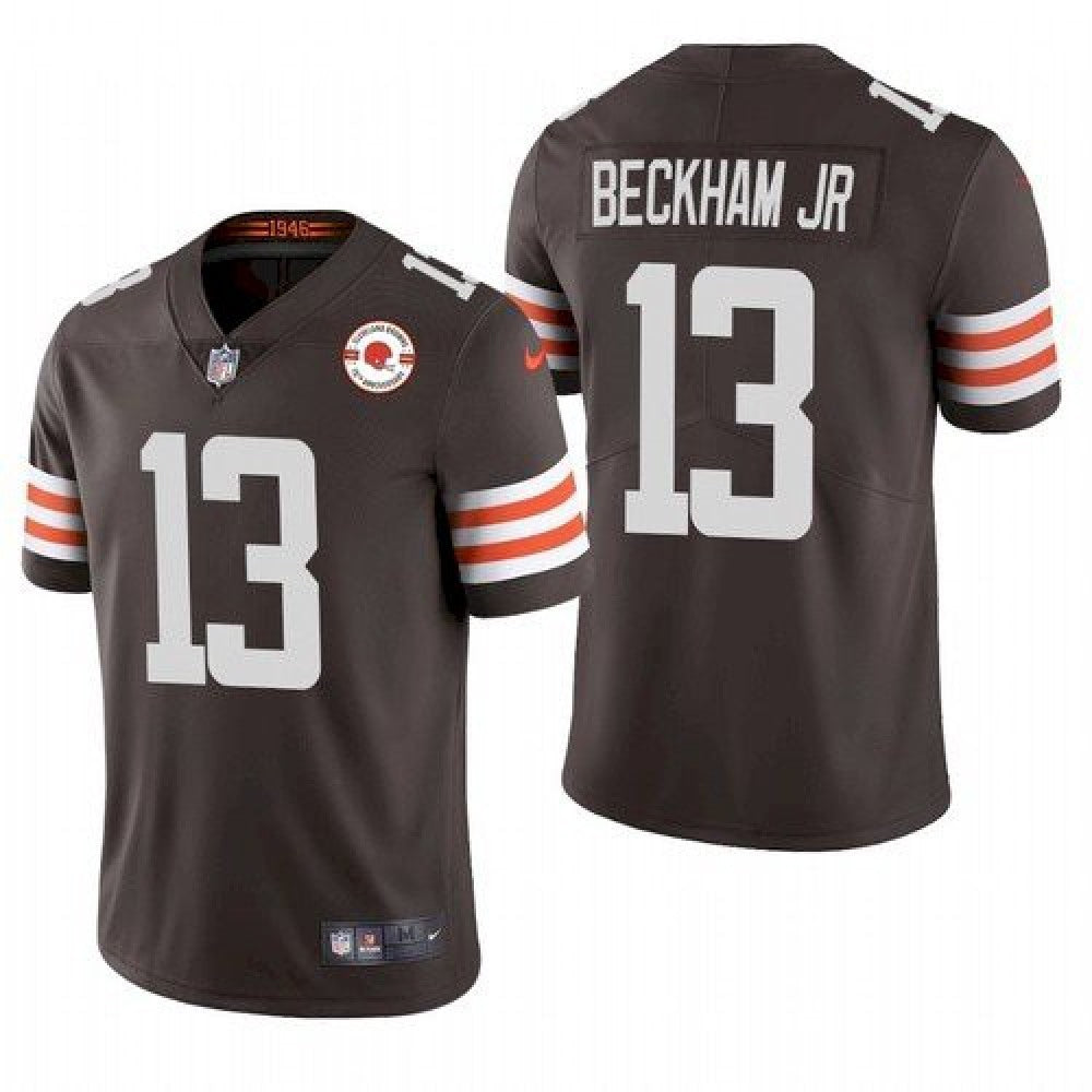 Men's Cleveland Browns #13 Odell Beckham Jr. 2021 Brown 75th Anniversary Vapor Untouchable Limited Stitched NFL Jersey 