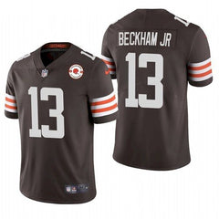 Men's Cleveland Browns #13 Odell Beckham Jr. 2021 Brown 75th Anniversary Vapor Untouchable Limited Stitched NFL Jersey 